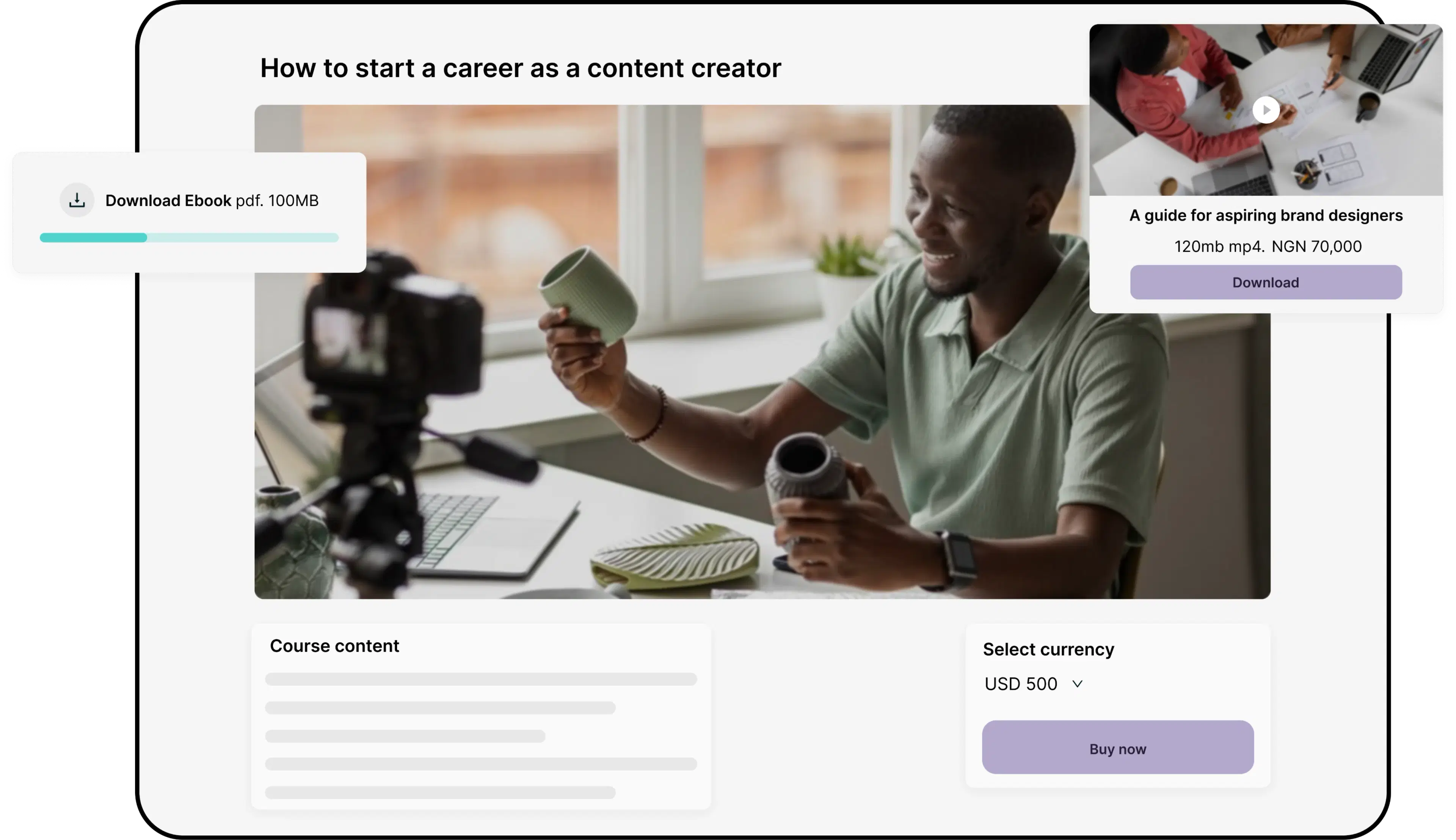 Coachli digital product storefront for creators selling ebooks, courses and templates