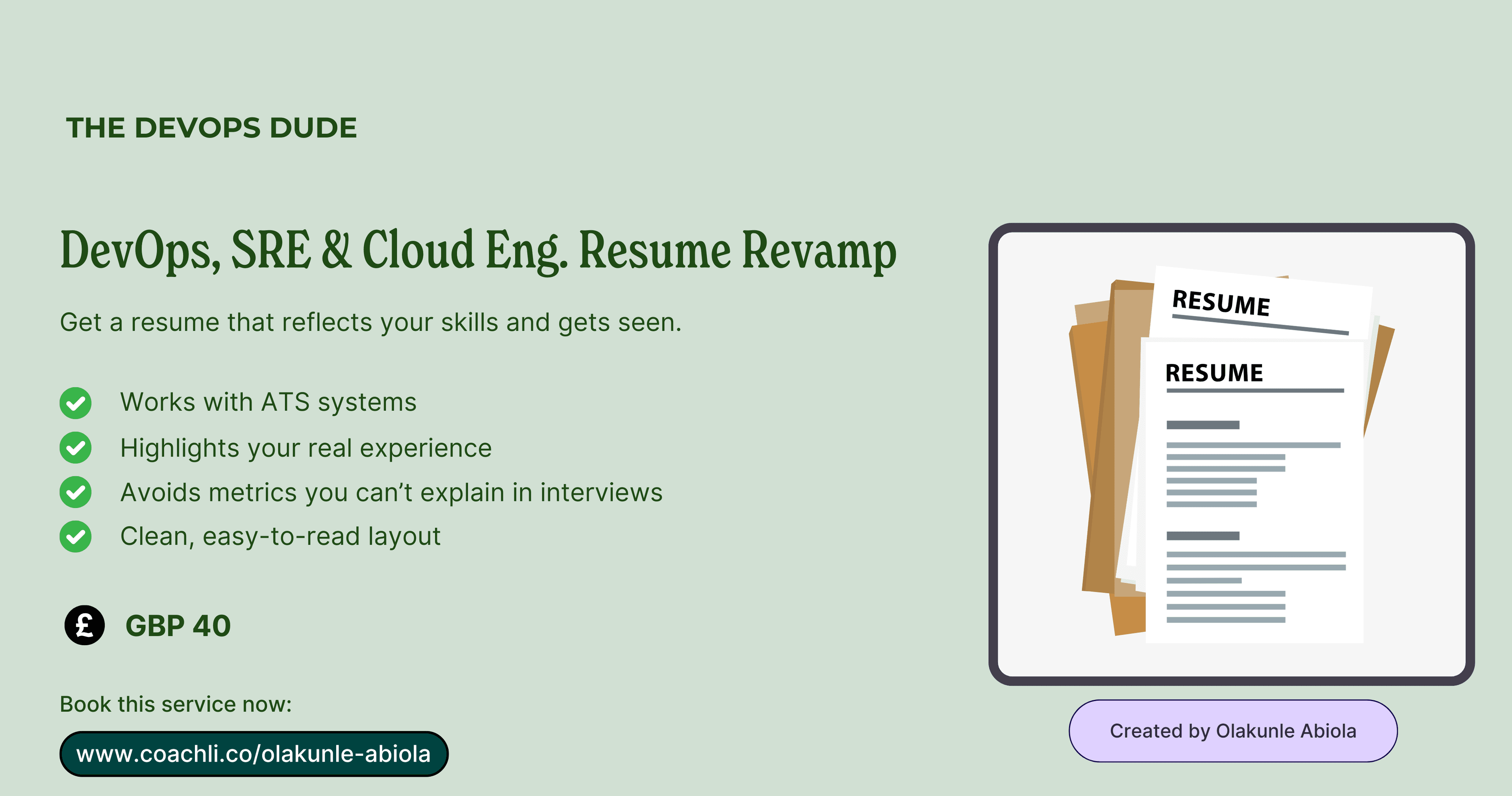 💼 Resume Revamp for DevOps, Cloud & SRE Roles